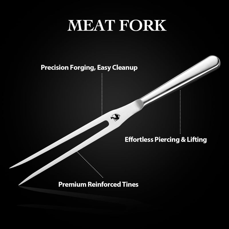 Livtek Carving Knife and Fork Set 8" Slicing Knife and 7" Fork - German High Carbon Stainless Steel - Brisket Slicer, Turkey Carving, BBQ Tools - Thanksgiving Dinner Gift Set - Image 5